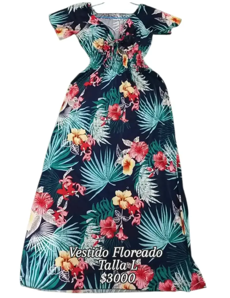 Vestido floreado tropical talla L