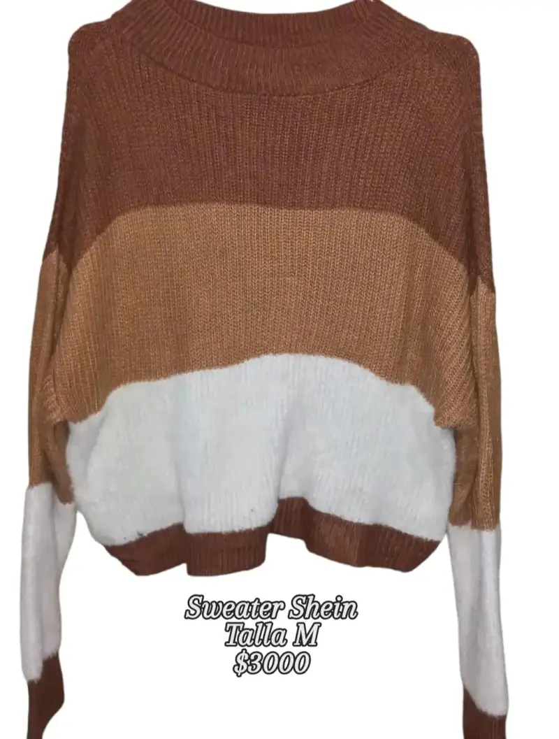 Sweater Shein tricolor talla M