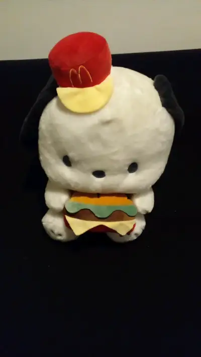 Peluche de perro con gorra y hamburguesa - miniatura 1