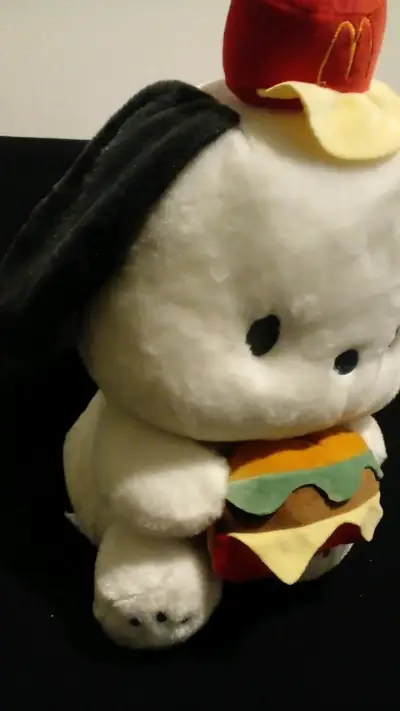 Peluche de perro con gorra y hamburguesa - miniatura 4