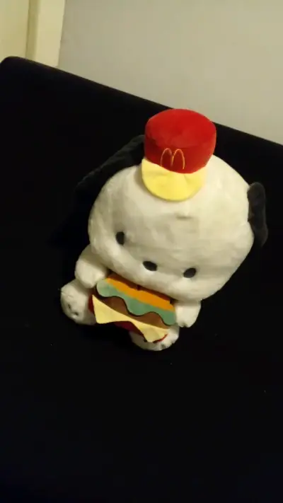 Peluche de perro con gorra y hamburguesa - miniatura 6