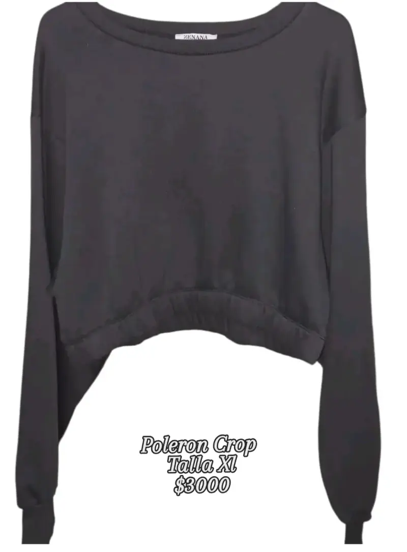 Polerón crop negro Zanana talla XL