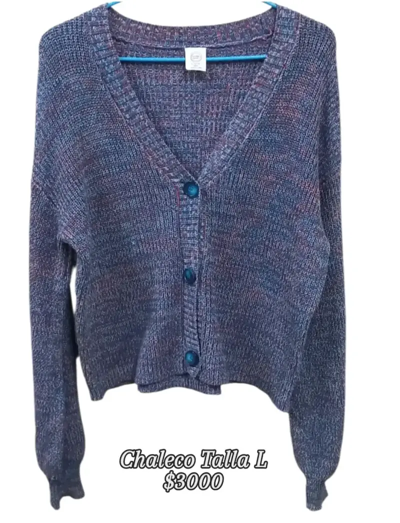 Chaleco tejido azul talla L
