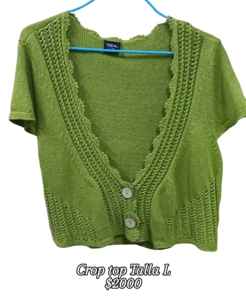 Crop top verde tejido Tribal talla L
