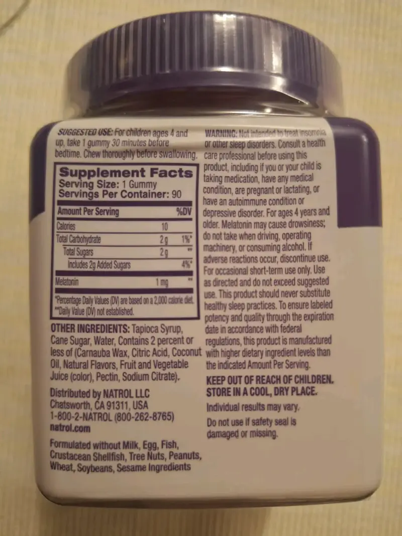 Melatonina para niños Natrol 1mg 90 gomitas - 2