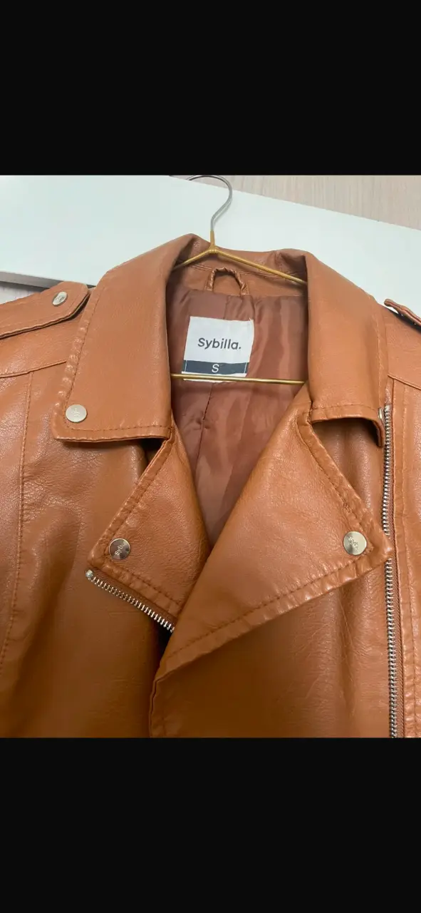 Chaqueta de cuero marrón Sybilla - 1