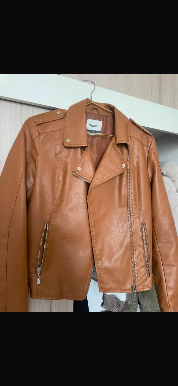 Chaqueta de cuero marrón Sybilla - 2