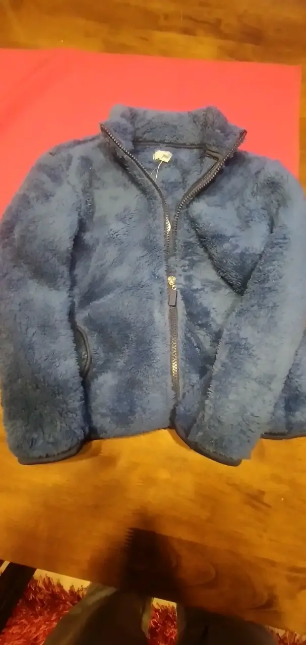 Chaqueta de polar azul con cierre - 1