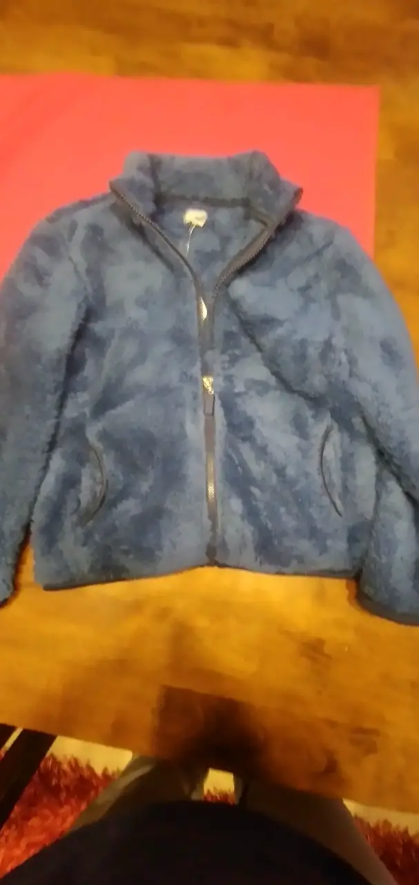 Chaqueta de polar azul con cierre - 2