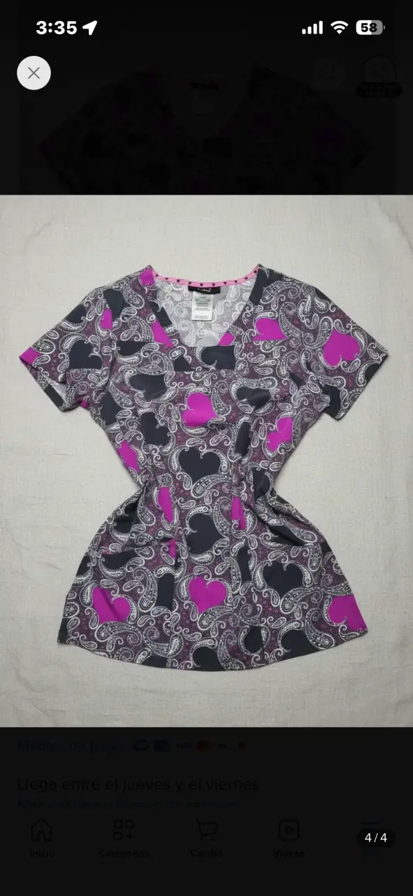 Blusa médica estampada Marca HeartSoul Talla S - 4