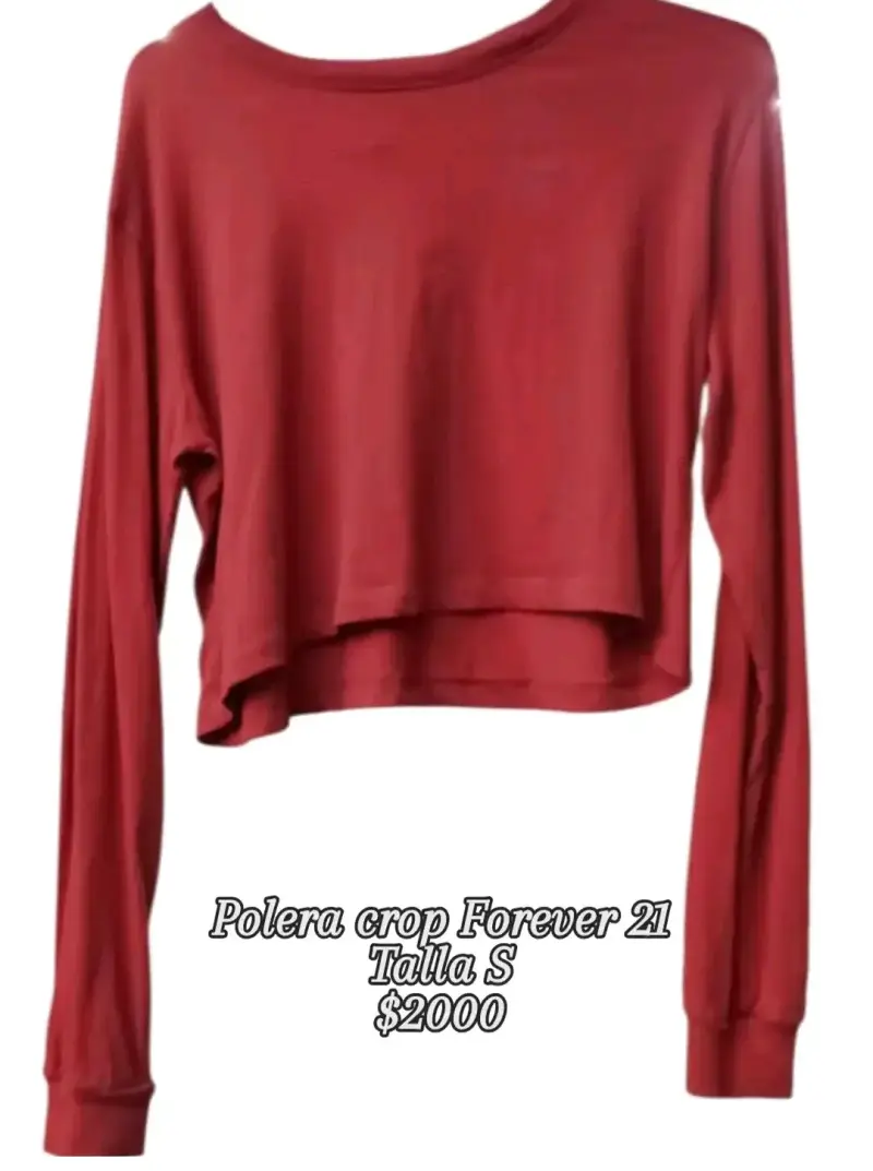 Polera crop roja Forever 21 talla S
