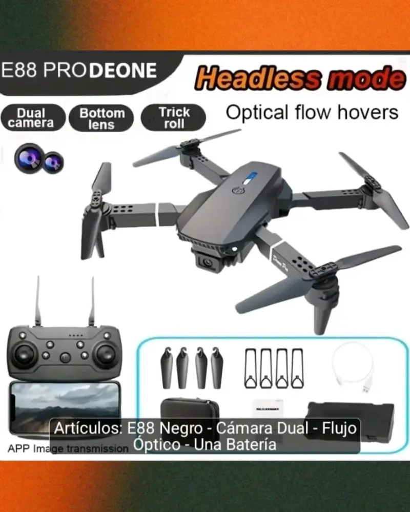 Drone E88 Pro con cámara dual y modo sin cabeza - 1