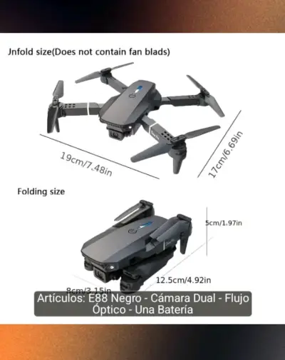Drone E88 Pro con cámara dual y modo sin cabeza - miniatura 3