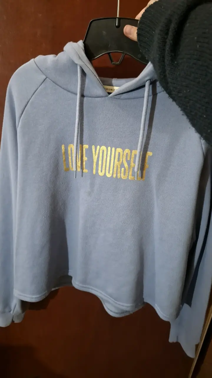 Polerón lavanda con capucha 'Love Yourself' - 1