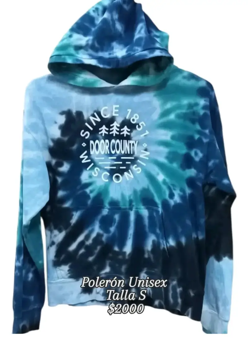 Polerón unisex tie-dye azul talla S