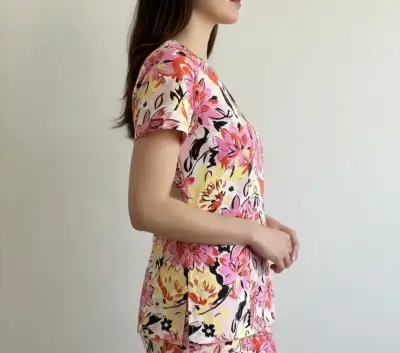 Blusa Médica Estampado Floral Mujer Marca Dickies - miniatura 3
