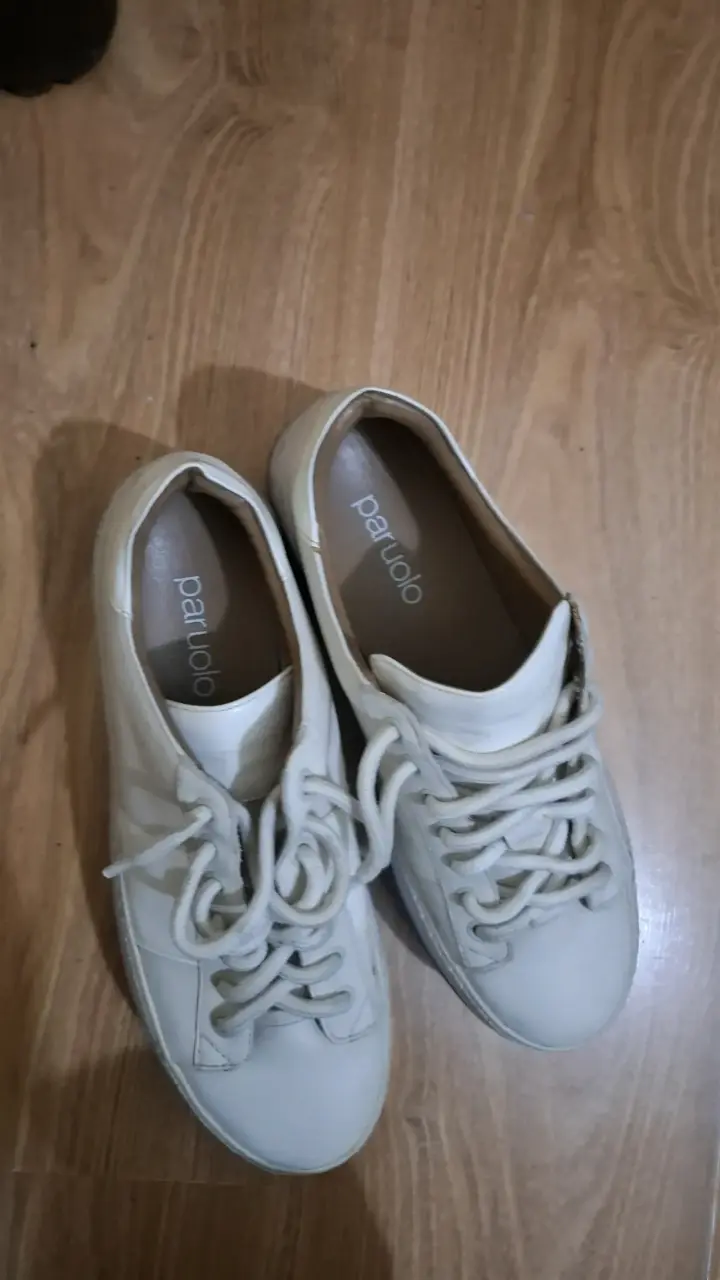 Zapatillas plataforma beige con rayas - 2