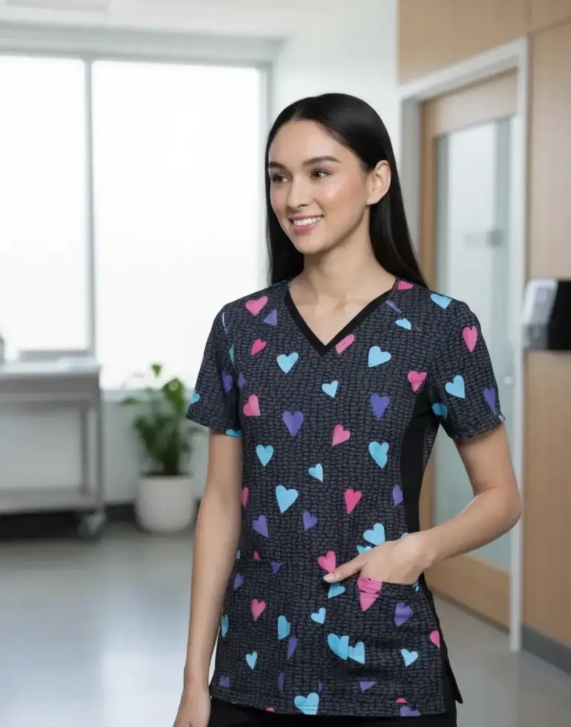 Blusa médica con estampado marca Cherokee - 1