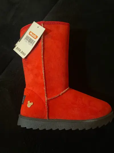 Botas rojas de gamuza para mujer - miniatura 1