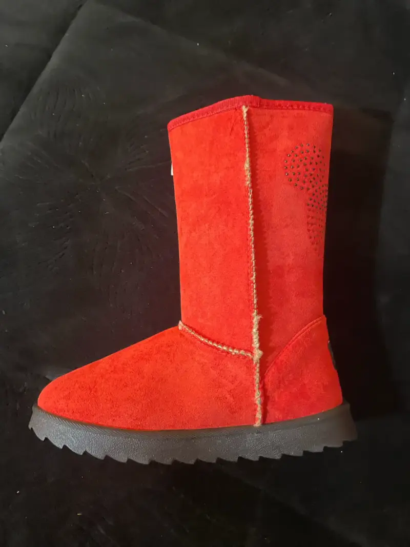 Botas rojas de gamuza para mujer - 3