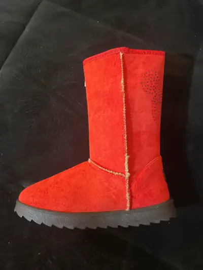 Botas rojas de gamuza para mujer - miniatura 3