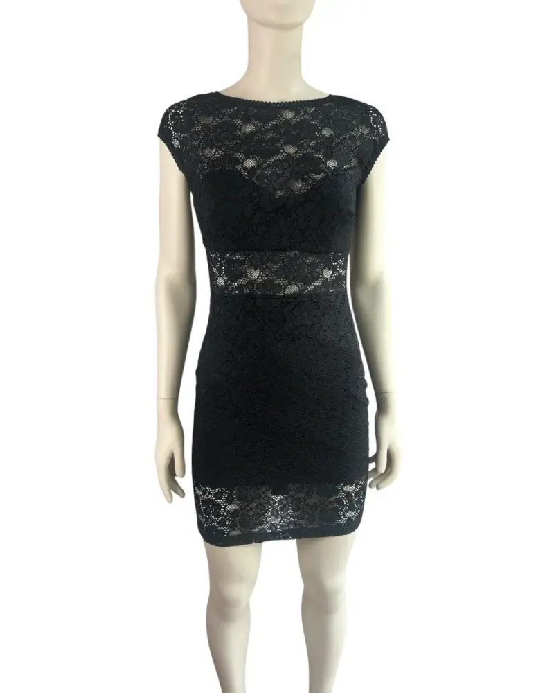 Vestido de encaje negro elegante - 2