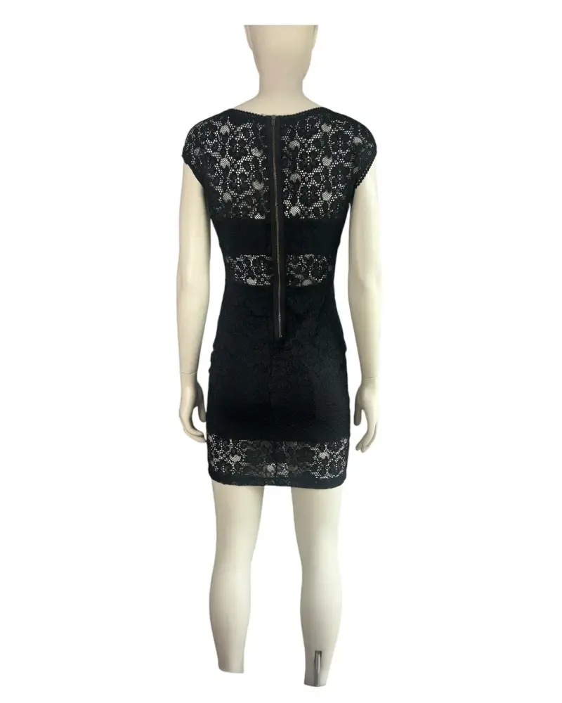 Vestido de encaje negro elegante - 4