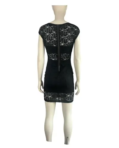 Vestido de encaje negro elegante - miniatura 4