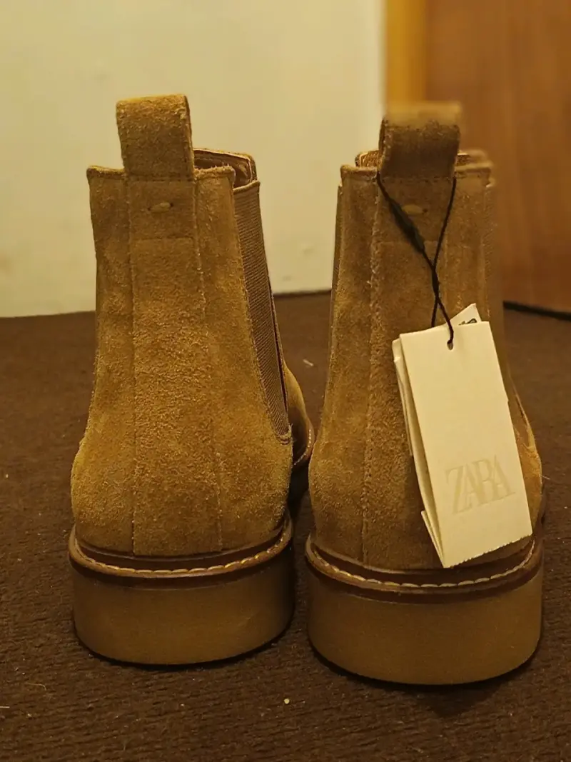 Botines Chelsea de gamuza marrón Zara - 2