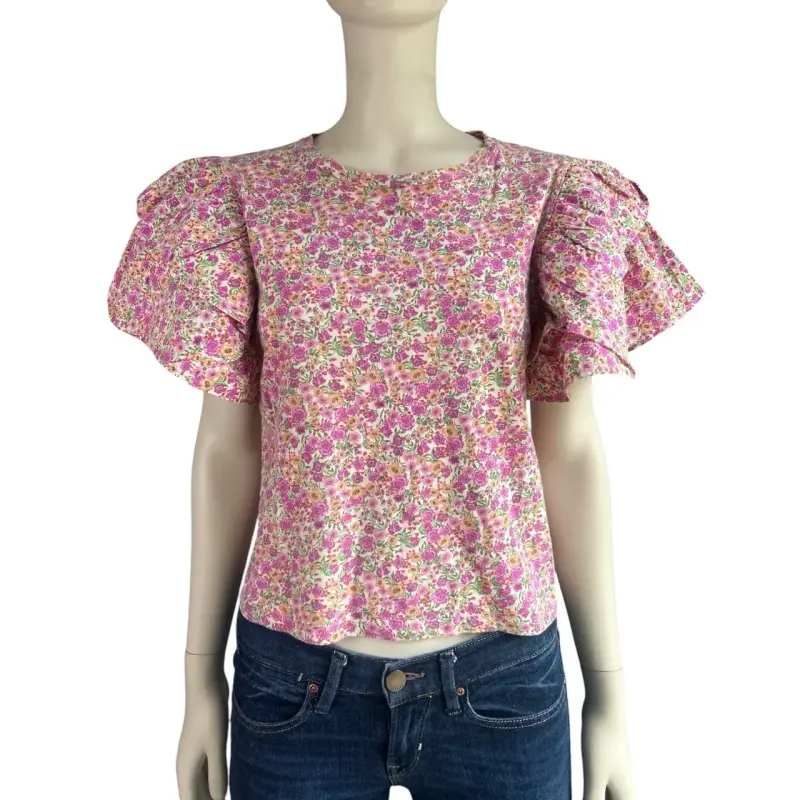 Blusa floral con volantes para mujer - 1