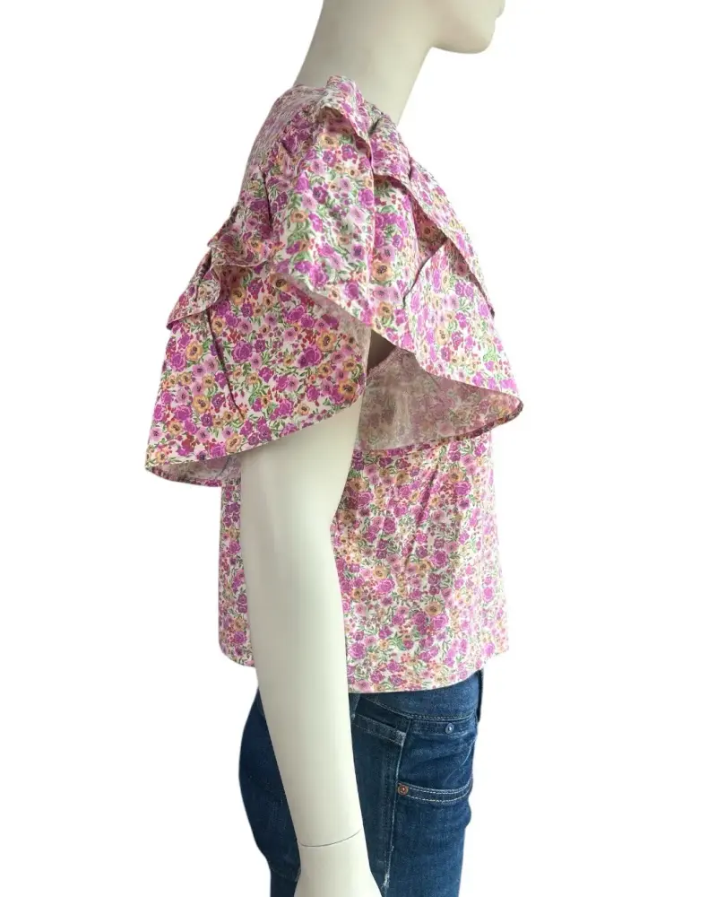 Blusa floral con volantes para mujer - 2