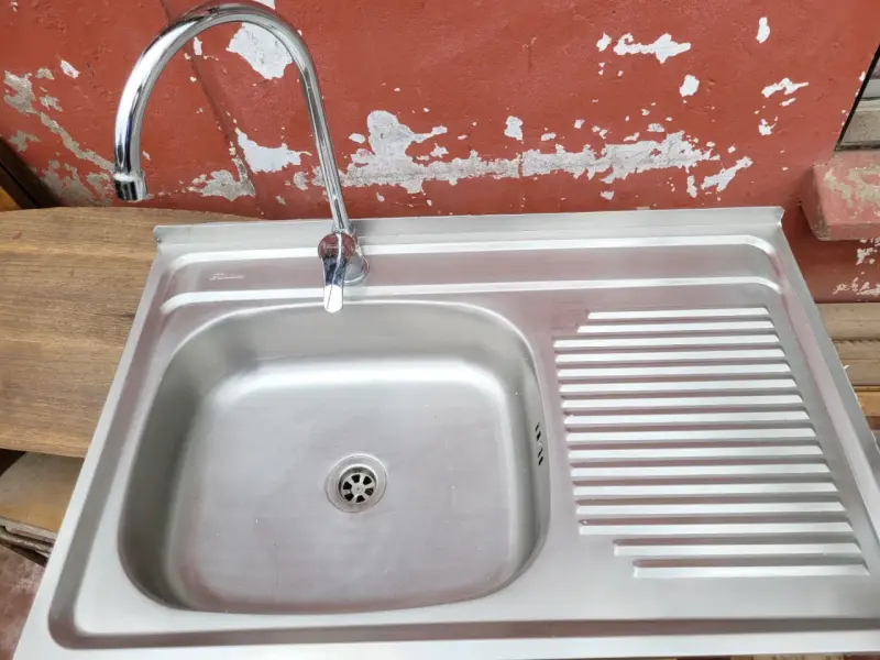 Lavaplatos de acero inoxidable con escurridor - 3