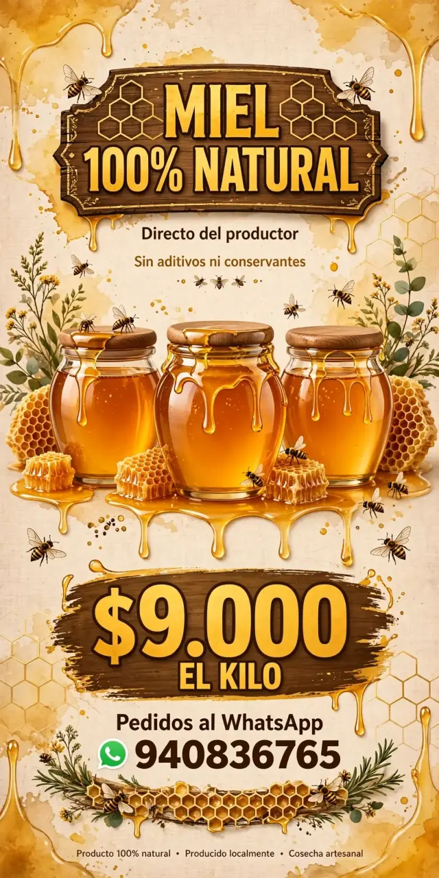 Miel 100% natural sin aditivos