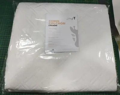 Cubrecolchón acolchado blanco de microfibra 2 plaz - miniatura 5