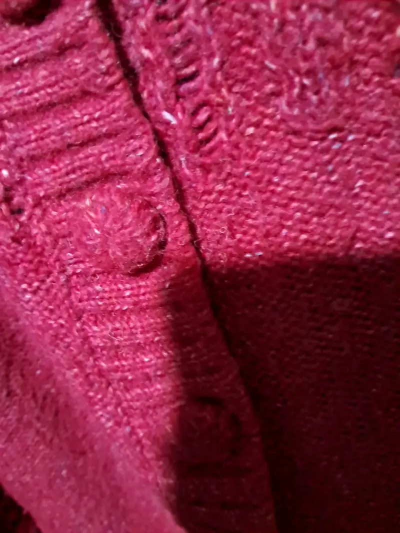 Cardigan rojo tejido para mujer - 3