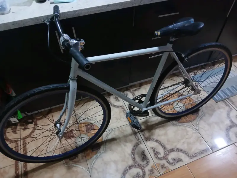 Bicicleta urbana de marco blanco - 1
