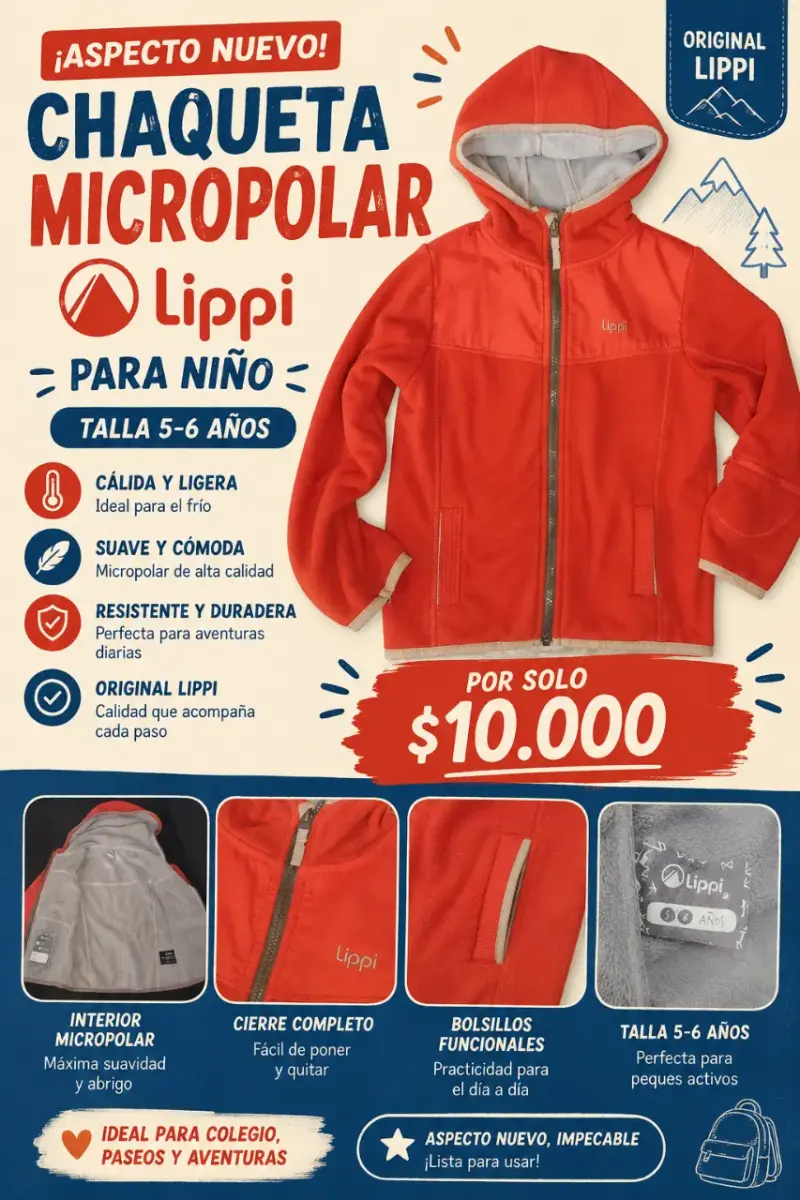Chaqueta micropolar Lippi para niño 5-6 años