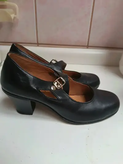 Zapatos de baile cueca negros de cuero - miniatura 2