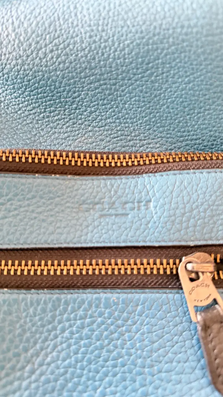Mochila de cuero azul Coach - 5