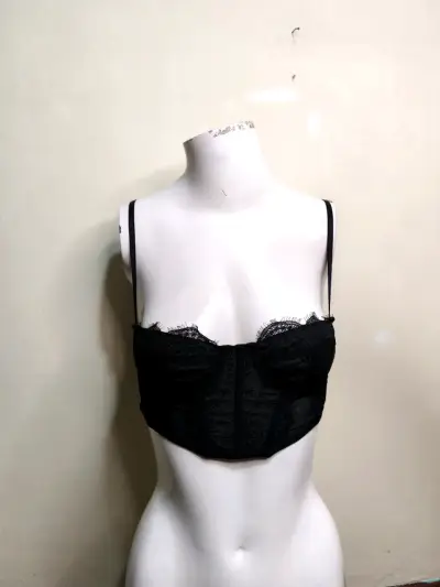 Corset negro de encaje para mujer - miniatura 1