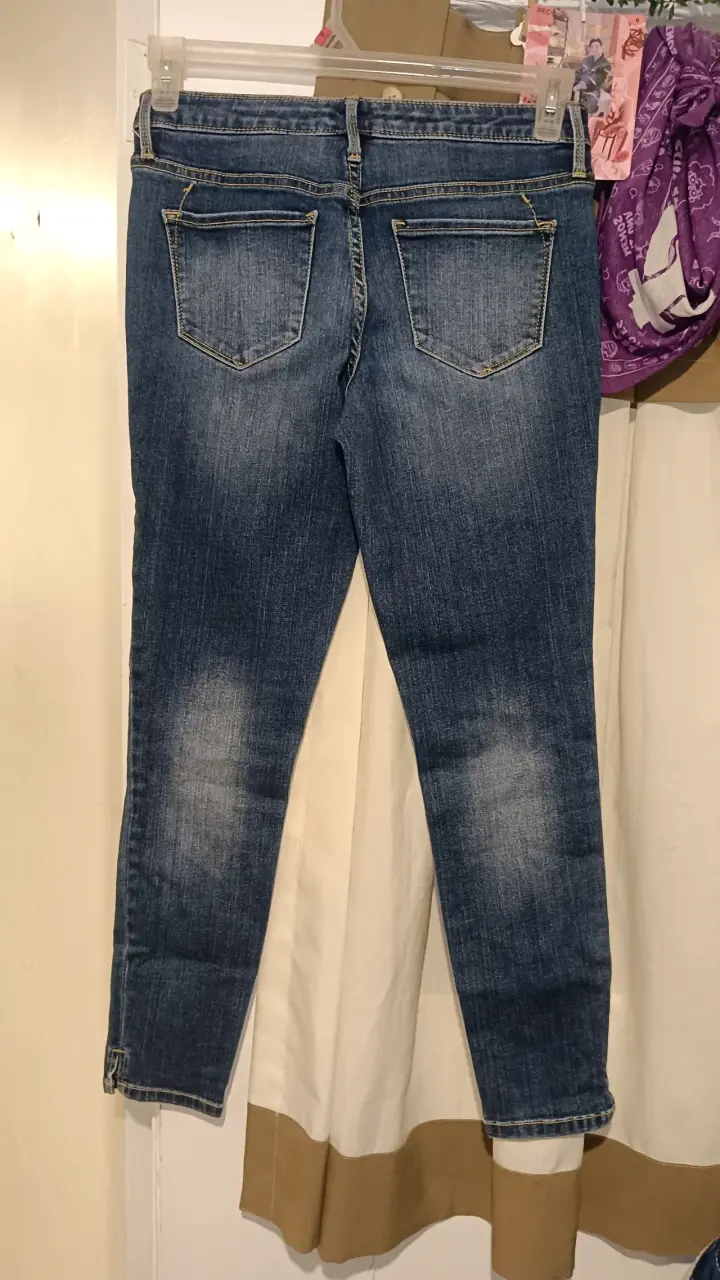 Jeans jegging tiro medio azul mujer - 2