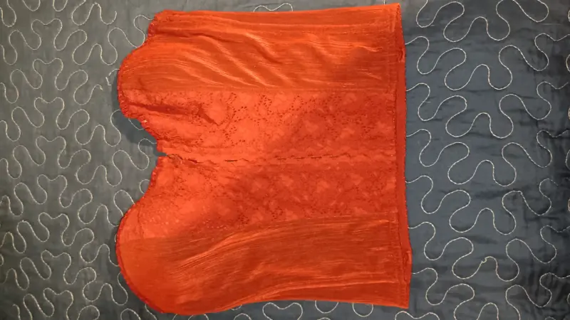 Corset rojo brasileño de encaje - 1