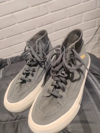 Zapatillas altas grises de lona Puma - miniatura 1