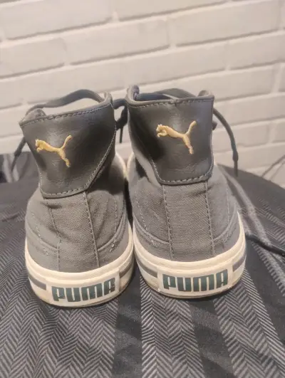 Zapatillas altas grises de lona Puma - miniatura 2
