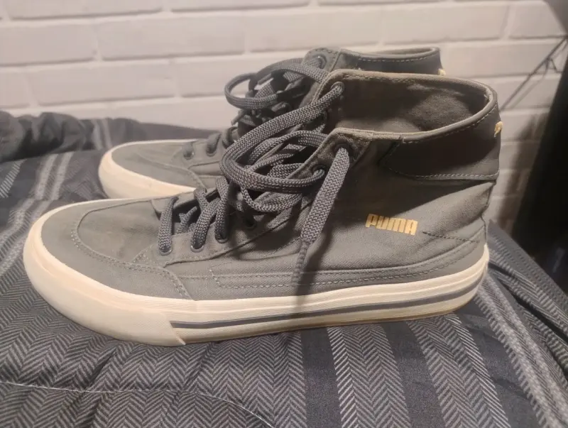Zapatillas altas grises de lona Puma - 3