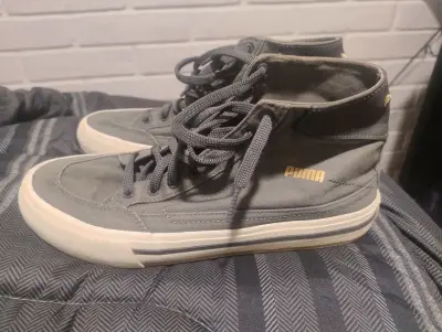 Zapatillas altas grises de lona Puma - miniatura 3