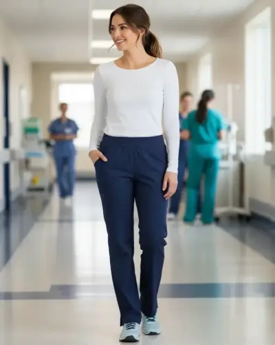 Pantalón Clínico Dama Marca Cherokee Azul Marino - miniatura 1