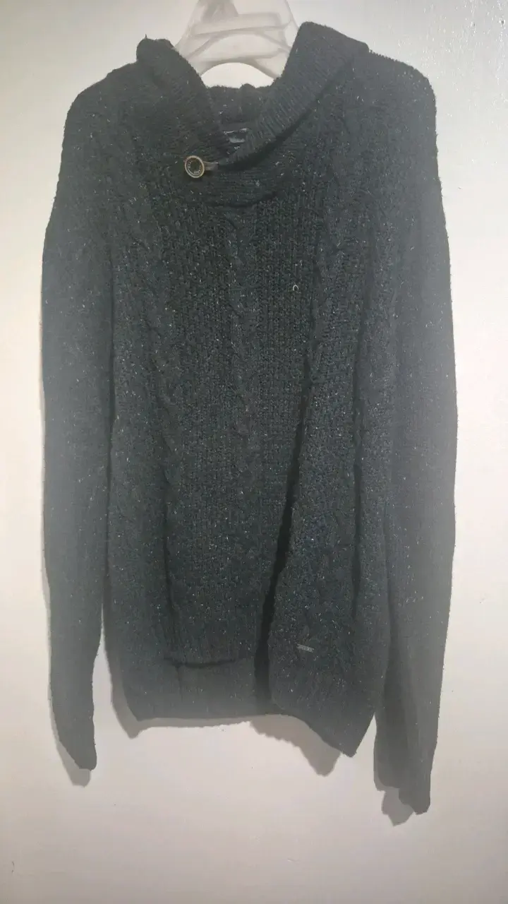 Suéter de lana gris oscuro - 1