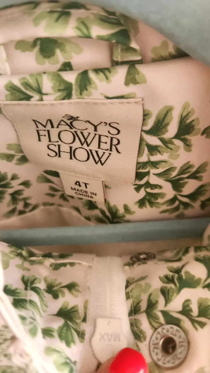 Chaqueta impermeable infantil con estampado de hojas - 2