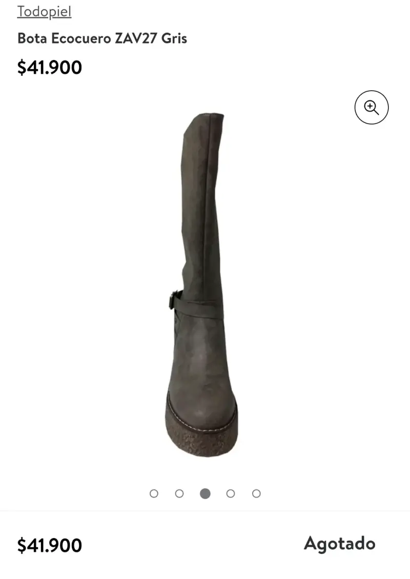 Botas altas de cuero ecológico gris - 2